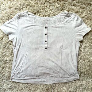 American Eagle Women's White Short Sleeve Top